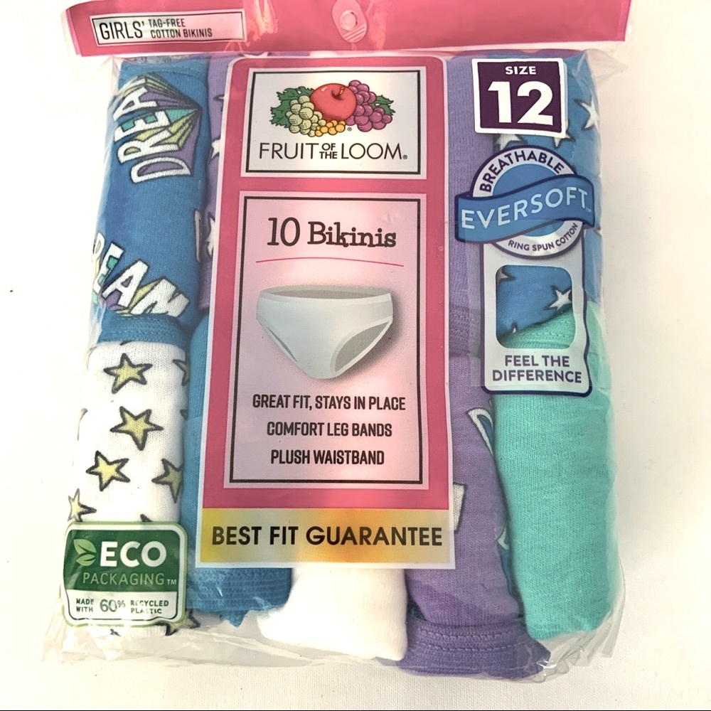 Fruit of the Loom Girls' Cotton Bikini Underwear